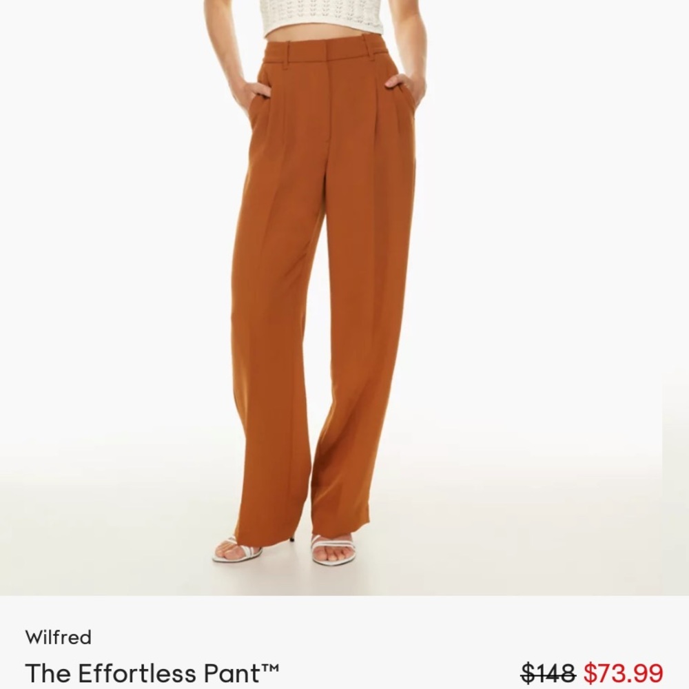 Aritzia Effortless Pants (Cropped) in Rich Chestnut